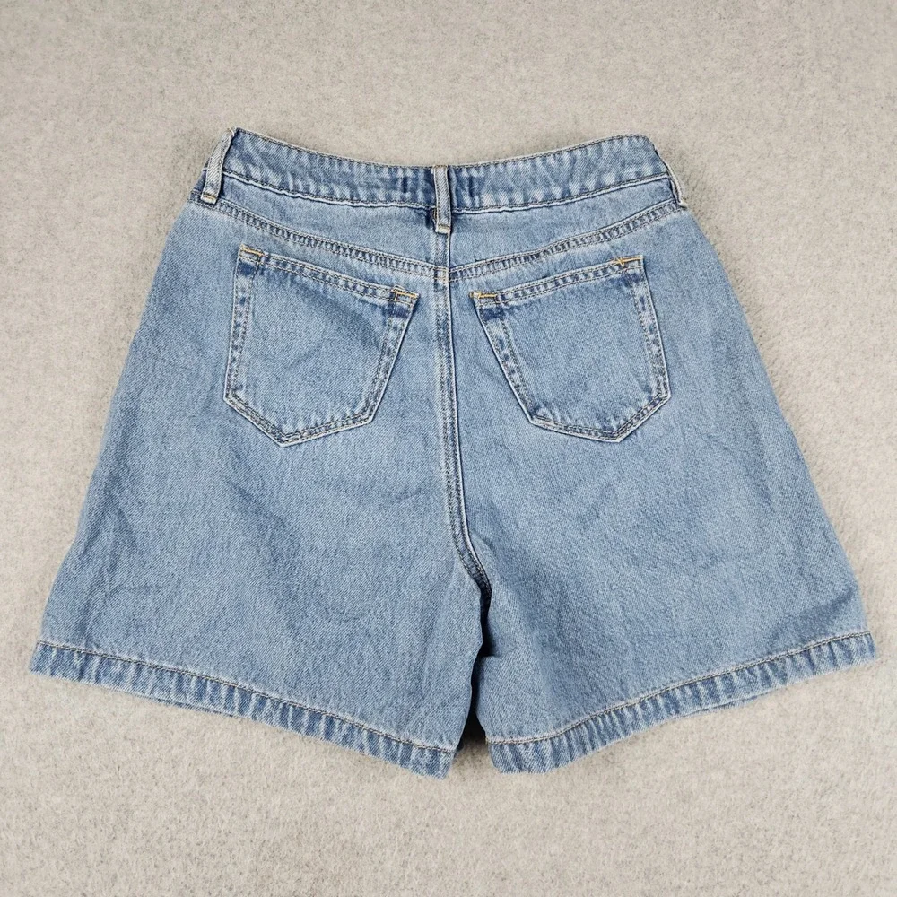 LOFT Jean Shorts Womens 0/25 Blue Denim Medium Wash High Waisted Relaxed Fit